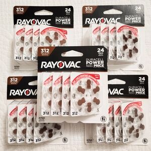 Rayovac Hearing Aid Batteries Size 312  Brown Tab  120 Total!!  "Duracell Power"